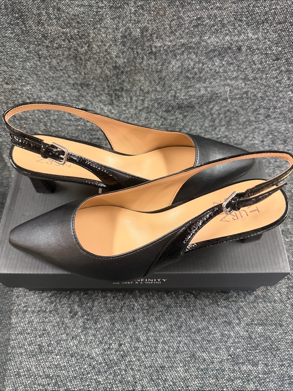 Naturalizer Black Pointed-Toe Slingback Pumps